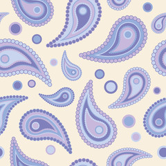 Ethnic boho seamless pattern with Paisley. Print. Repeating background. Cloth design, wallpaper.
