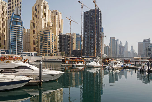 boats in yacht club in Dubai