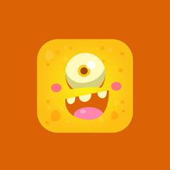 Happy Yellow Monster Emoji Icon