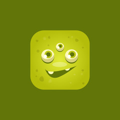 Smiling Green Monster Emoji Icon