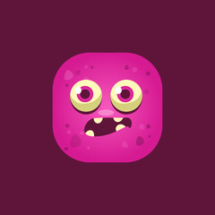 Scared Pink Monster Emoji Icon