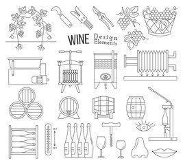 Wine making and wine tasting design elements
