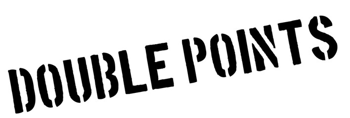 Double Points black rubber stamp on white