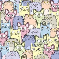 seamless cats pattern