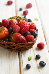 Fresh berries in the basket