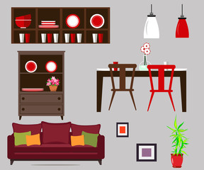 Set of furniture and home accessories