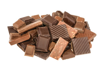 Chocolate isolated on white. without shadow