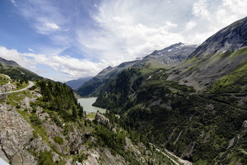 Fototapeta na wymiar Lake in European Alps