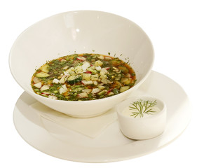 Russian national meal - hash (okroshka)
