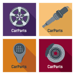 CarParts - icon - color - obrazy, fototapety, plakaty
