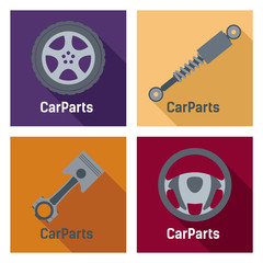 CarParts - icon - color - obrazy, fototapety, plakaty
