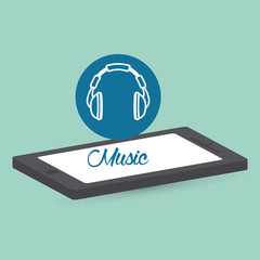 Music design. smartphone icon.  White background , vector