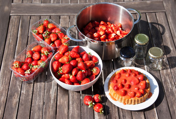 Erdbeeren für Marmelade und Erdbeerkuchen