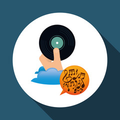 Music design. vinyl icon.  White background , vector