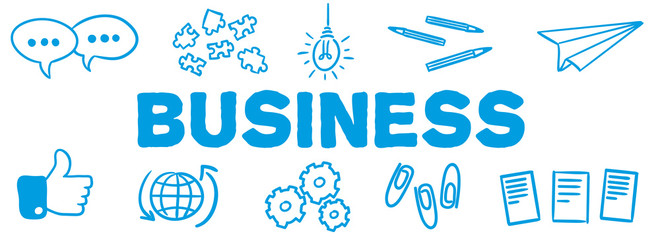 Stick Figure Series Banner Blue / Business
