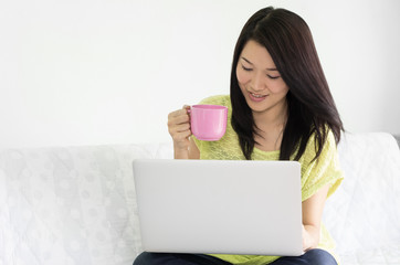 Woman Using Laptop