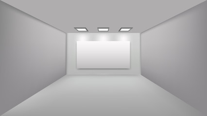 Empty perspective room and board for interior design