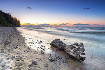 Fototapeta premium Baltic sea in Gdynia Orlowo at sunrise, Poland