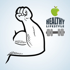 Healthy lifestyle design. Bodycare icon. Isolated illustration, vector graphic