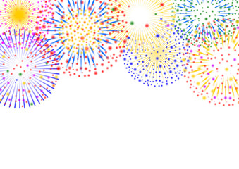 花火の背景フレームイラスト