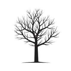 Shape of black Tree. Vector Illustration.