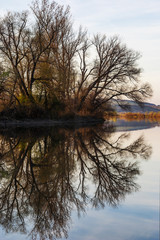 sunset river scene - portrait  orientation
