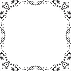 Calligraphic square frame decoration with empty place for your text. Vector illustration for your design.