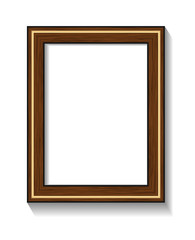 Fototapeta premium Photorealistic vector illustration of a frame with shadow for photos or other designs.