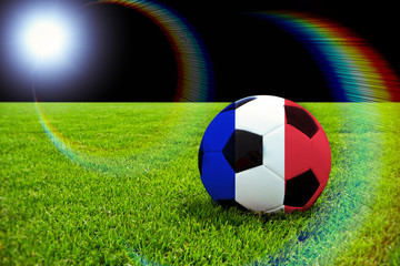 French soccer ball in the stadium
