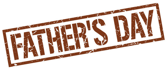 father's day brown grunge square vintage rubber stamp