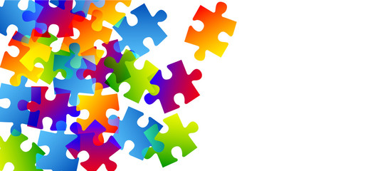puzzle, elementi, colori, collaborazione