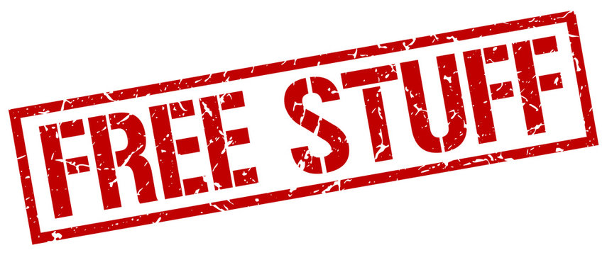 free stuff red grunge square vintage rubber stamp