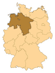 Map - Germany, Lower Saxony