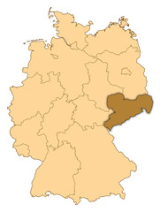 Map - Germany, Saxony
