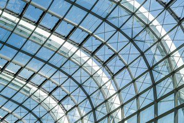 Abstract steel stucture glass facade