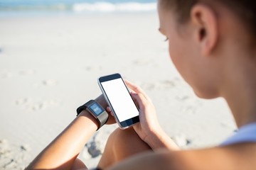 Fit woman on the beach 