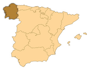 Map - Spain, Galicia