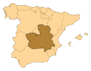 Map - Spain, Castile-La Mancha