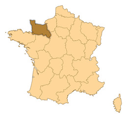 Map - France, Lower Normandy