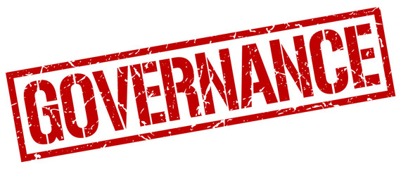 governance red grunge square vintage rubber stamp