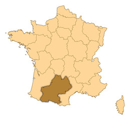 Map - France, Midi-Pyrénées