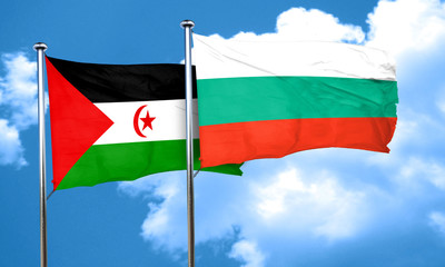 Western sahara flag with Bulgaria flag, 3D rendering