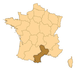 Map - France, Languedoc-Roussillon