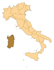 Map - Italy, Sardinia
