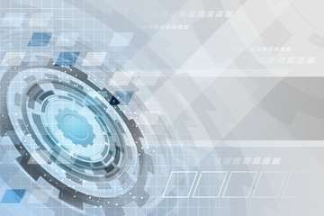 Abstract technology futuristic vector business background with gear wheel and grid.