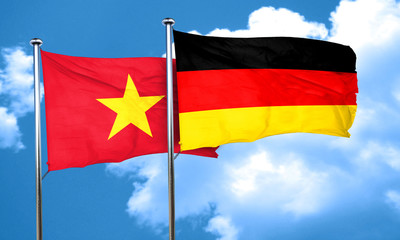 Vietnam flag with Germany flag, 3D rendering