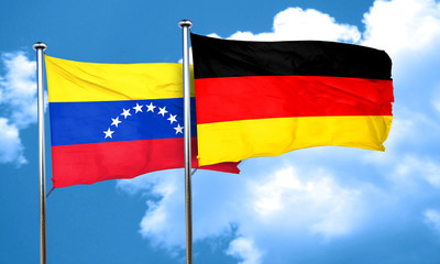 Venezuela flag with Germany flag, 3D rendering