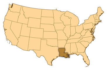 Map - United States, Louisiana