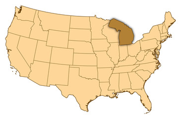 Map - United States, Michigan