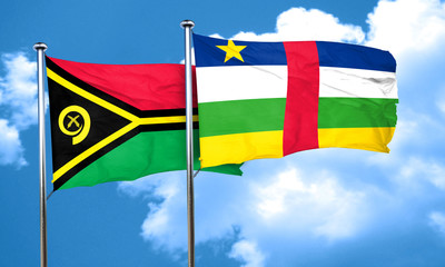 Vanatu flag with Central African Republic flag, 3D rendering